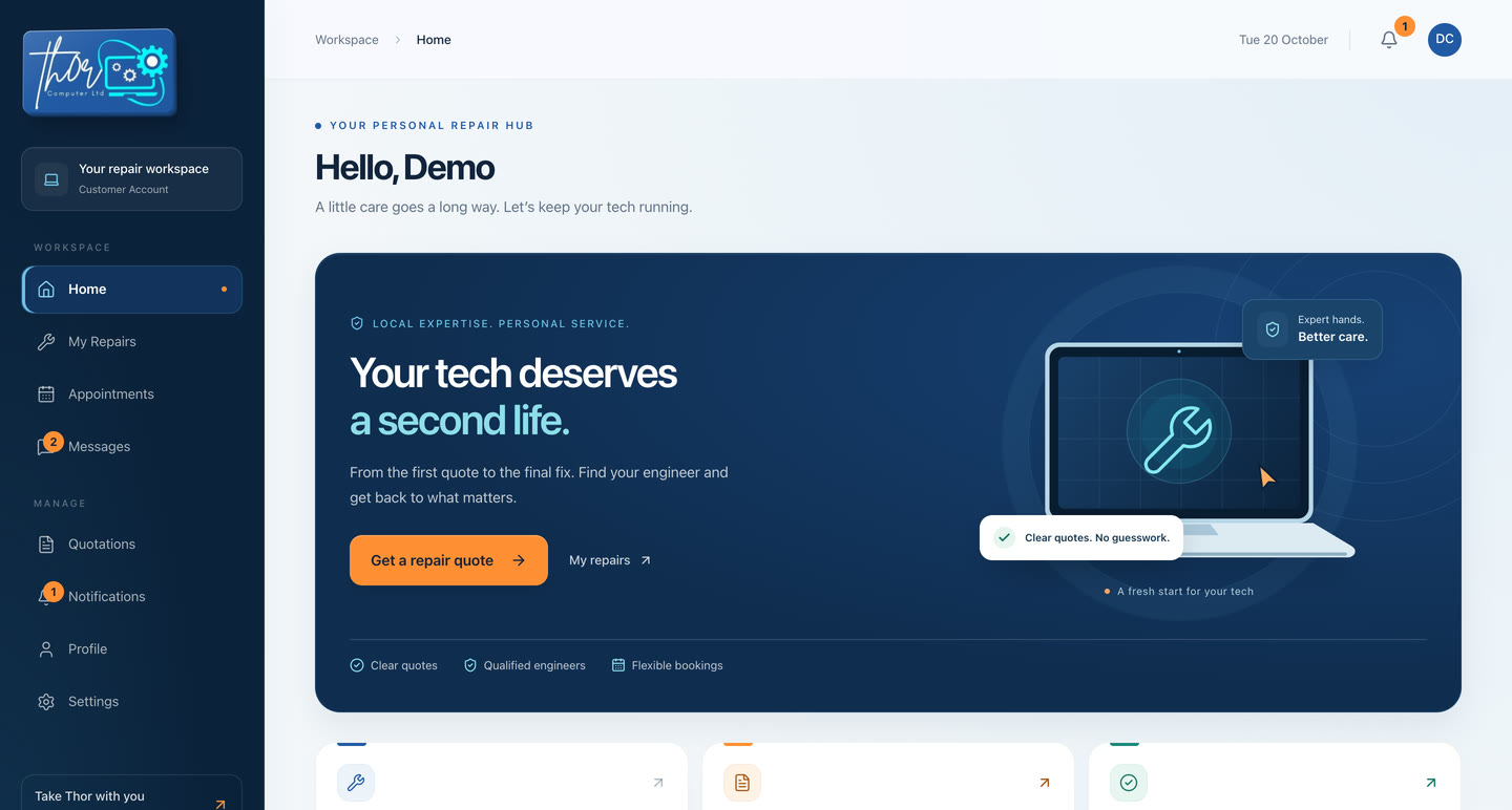 Thor Computer — Repair Marketplace built by Dean Da Dev
