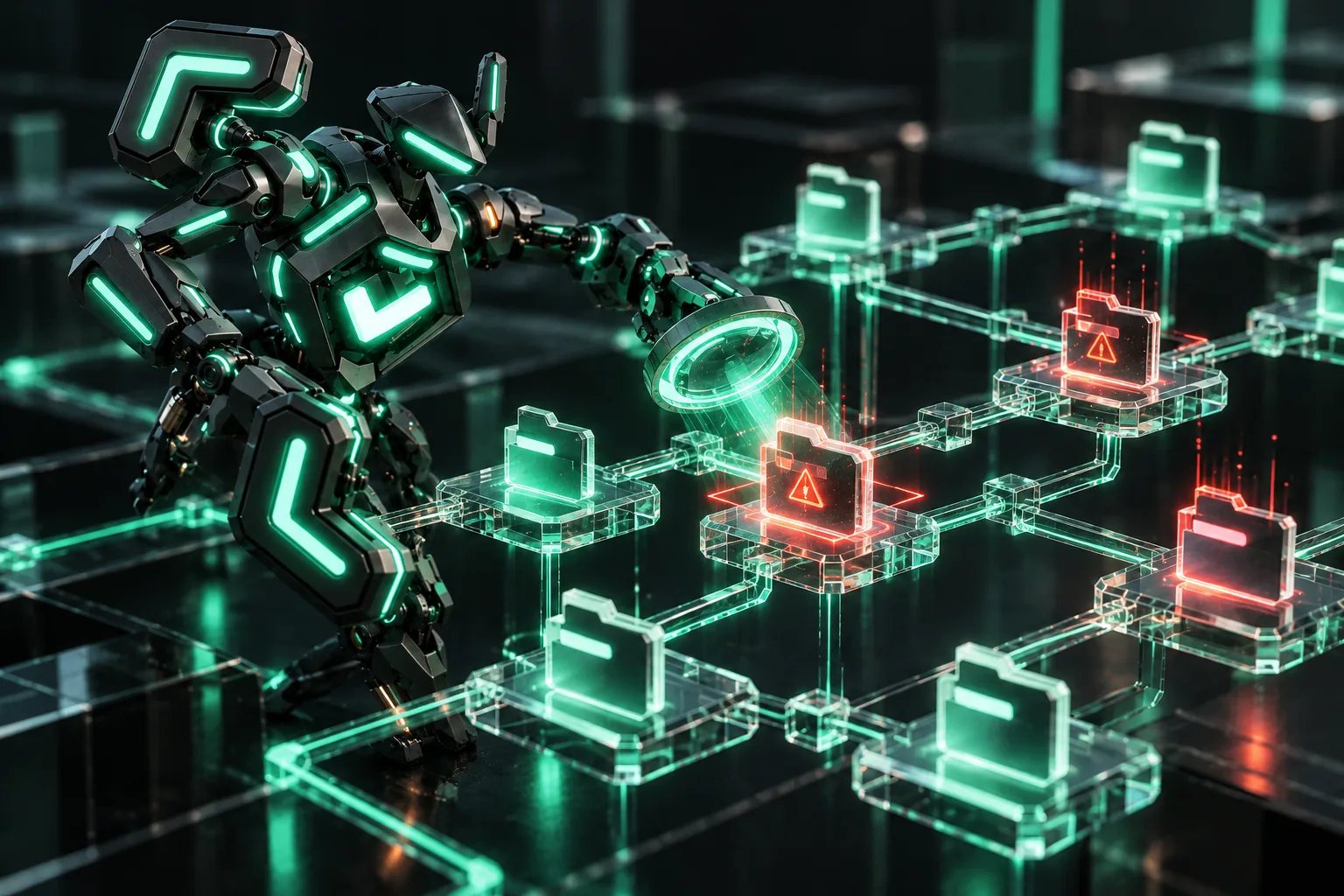 Quick Scan First robot scanning connected repository files for security risks